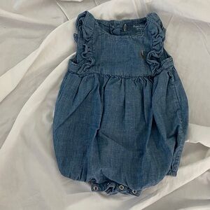 Ralph Lauren Chambray Baby Romper